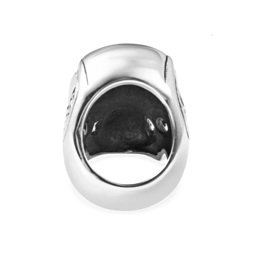 New Men’s Skull Ring in Black Oxidized Stainless Steel